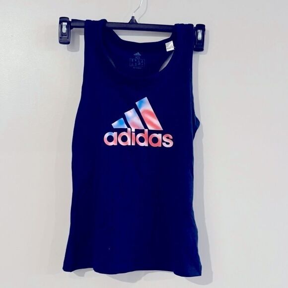 Adidas Womens Americana Graphic Tank Top Navy sleeveless shirt - Picture 8 of 10